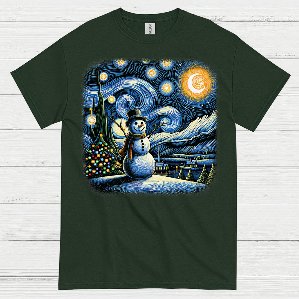 Festive Snowman Art T Shirt