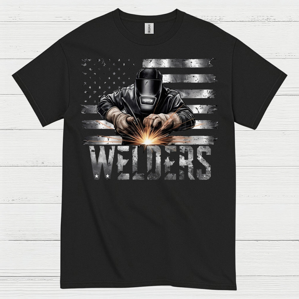 American Flag Welders T Shirt