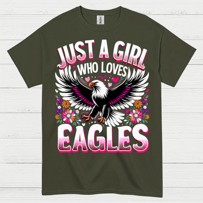 Just A Girl Who Loves Eagles Cute Animal T Shirt