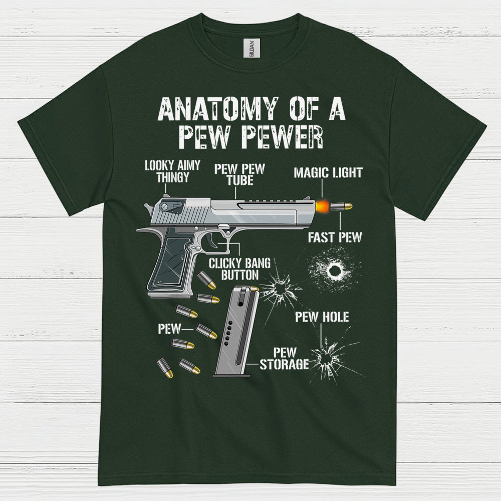 Anatomy Of A Pew Pewer Funny Gun T Shirt