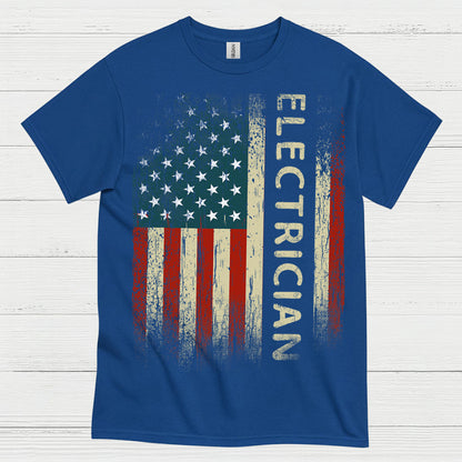 Electrician American Flag T Shirt