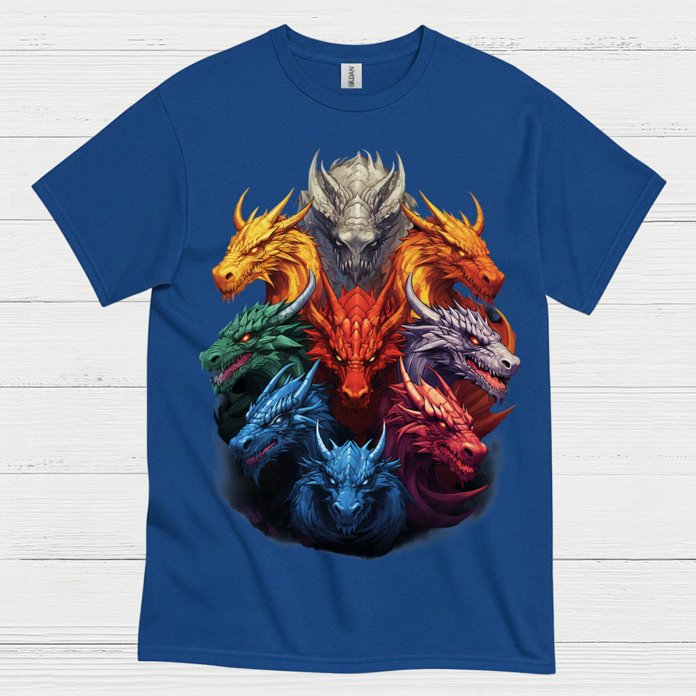 Colorful Dragon Heads T Shirt