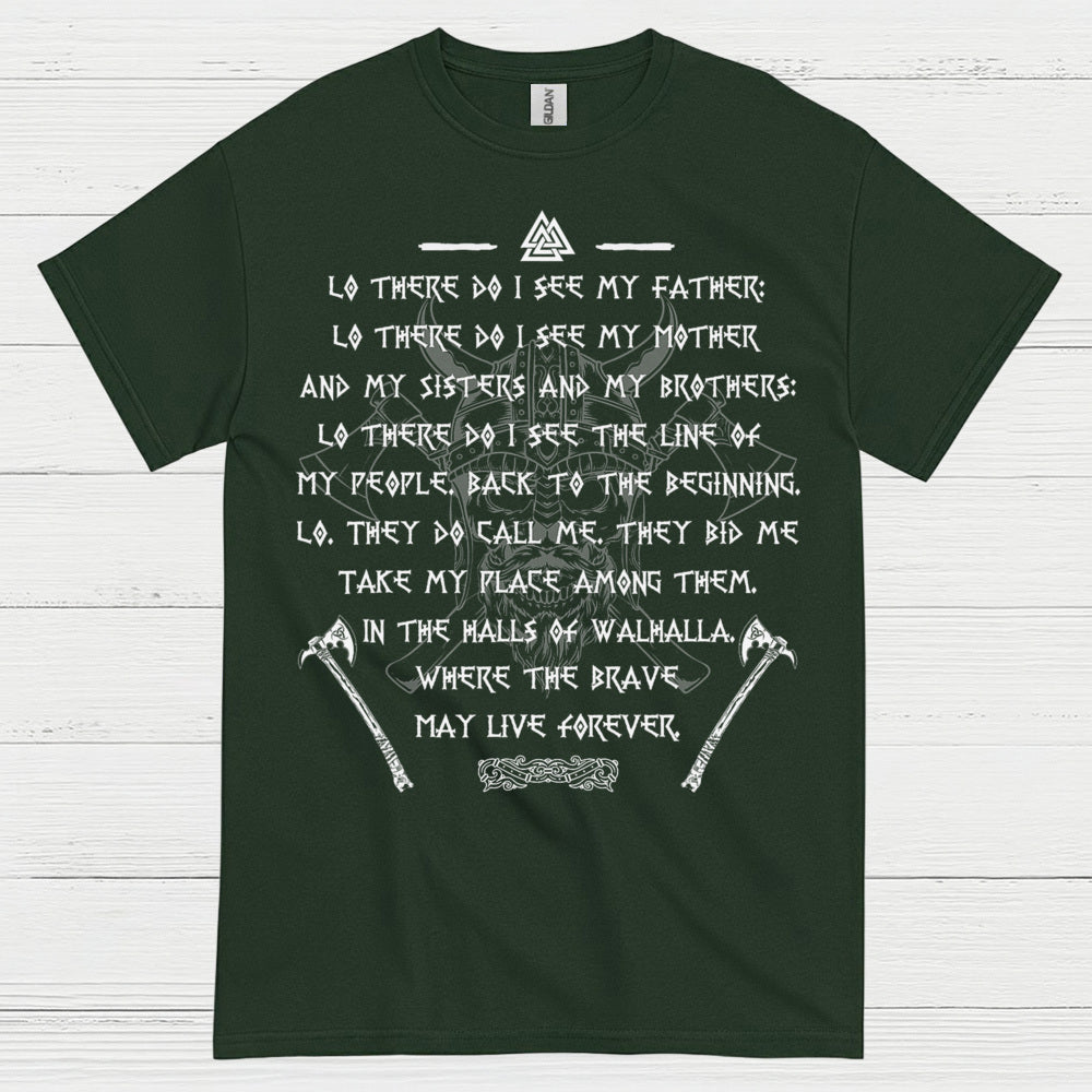 Viking Valhalla Warrior Prayer T Shirt