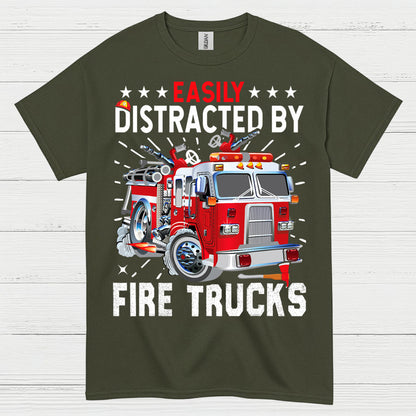 Easily Distracted By Fire Trucks T Shirt