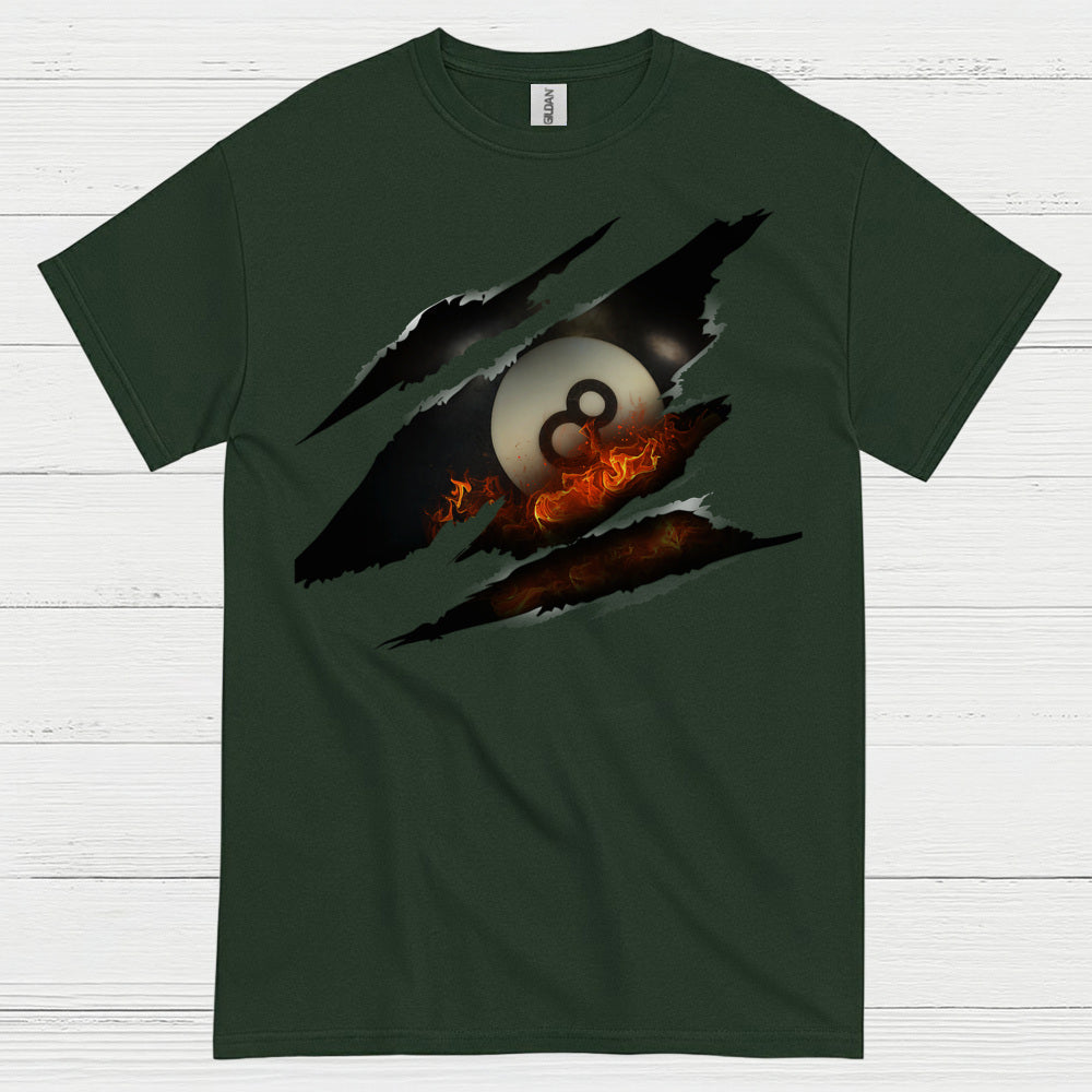 Flaming 8 Ball Pool Graphic T Shirt