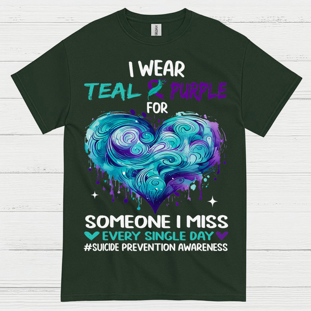 Teal Purple Awareness Message T Shirt