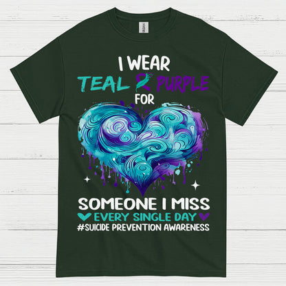 Teal Purple Awareness Message T Shirt