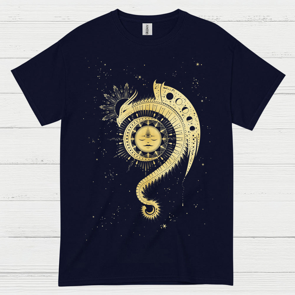 Golden Cosmic Dragon T Shirt