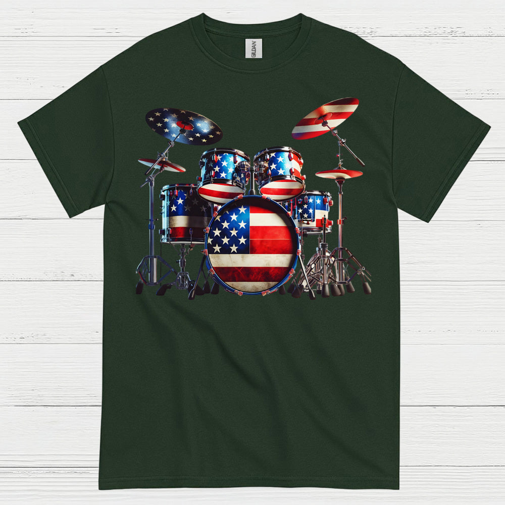 American Flag Drums T Shirt