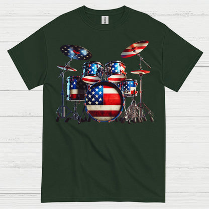 American Flag Drums T Shirt