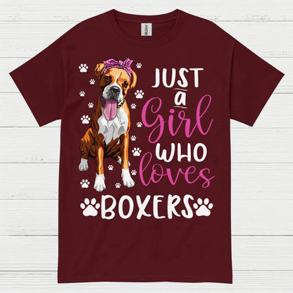 Just A Girl Loves Boxers T Shirt