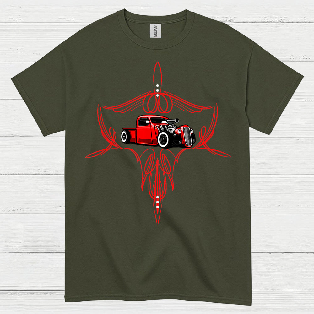 Classic Pinstripe Hot Rod T Shirt