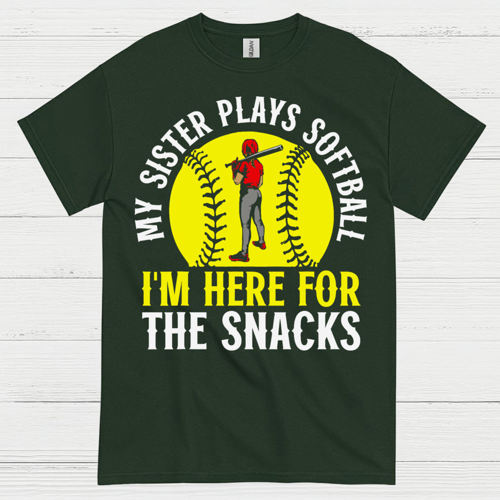 My Sister Plays Softball I’m Here For The Snacks T Shirt
