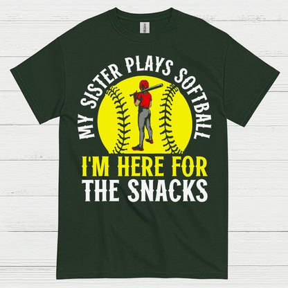 My Sister Plays Softball I’m Here For The Snacks T Shirt