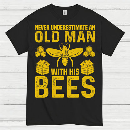 Never Underestimate An Old Man Bees T Shirt