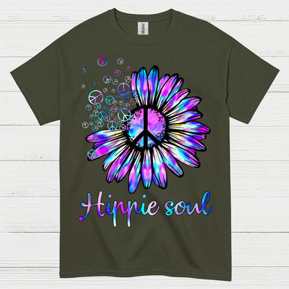 Hippie Soul Sunflower Peace Sign T Shirt