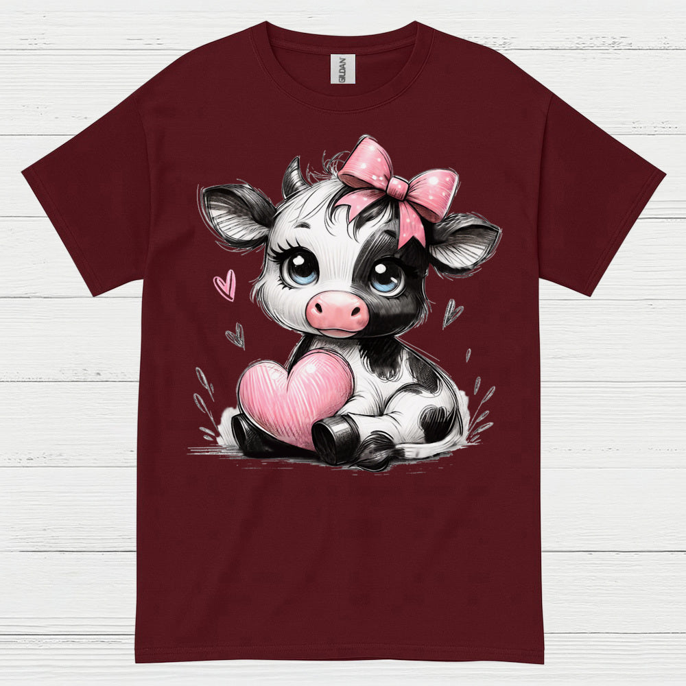 Cute Baby Cow Heart T Shirt
