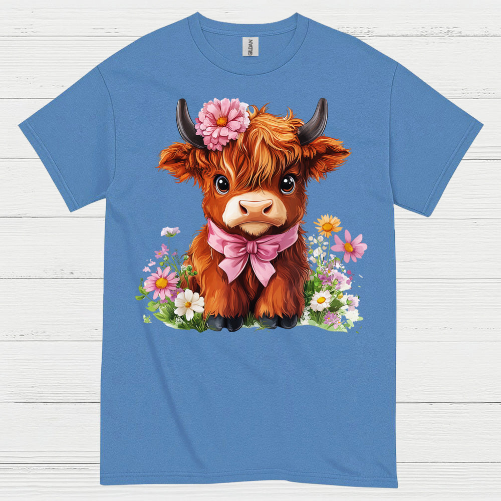 Cute Floral Baby Cow T Shirt
