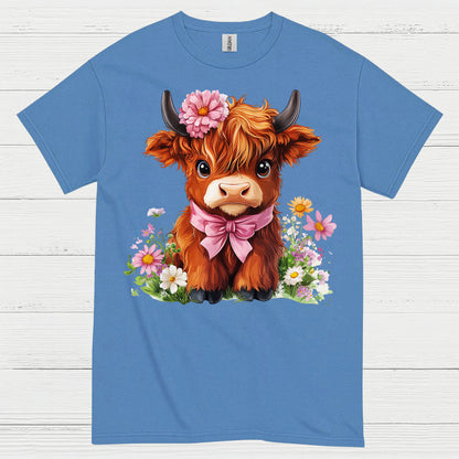 Cute Floral Baby Cow T Shirt