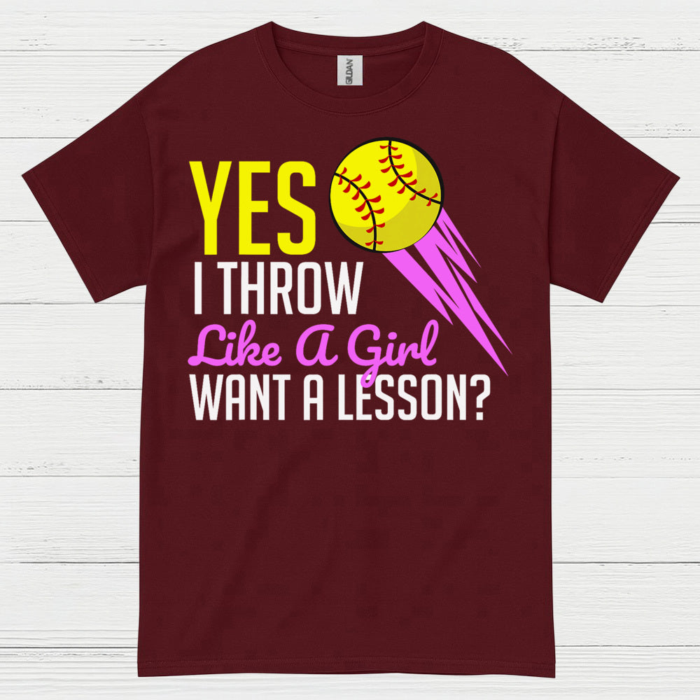 Yes I Throw Like A Girl Softball T Shirt