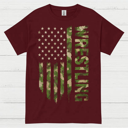 Wrestling American Flag Camo Pride T Shirt