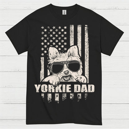 Yorkie Dad Patriotic Dog Lover T Shirt