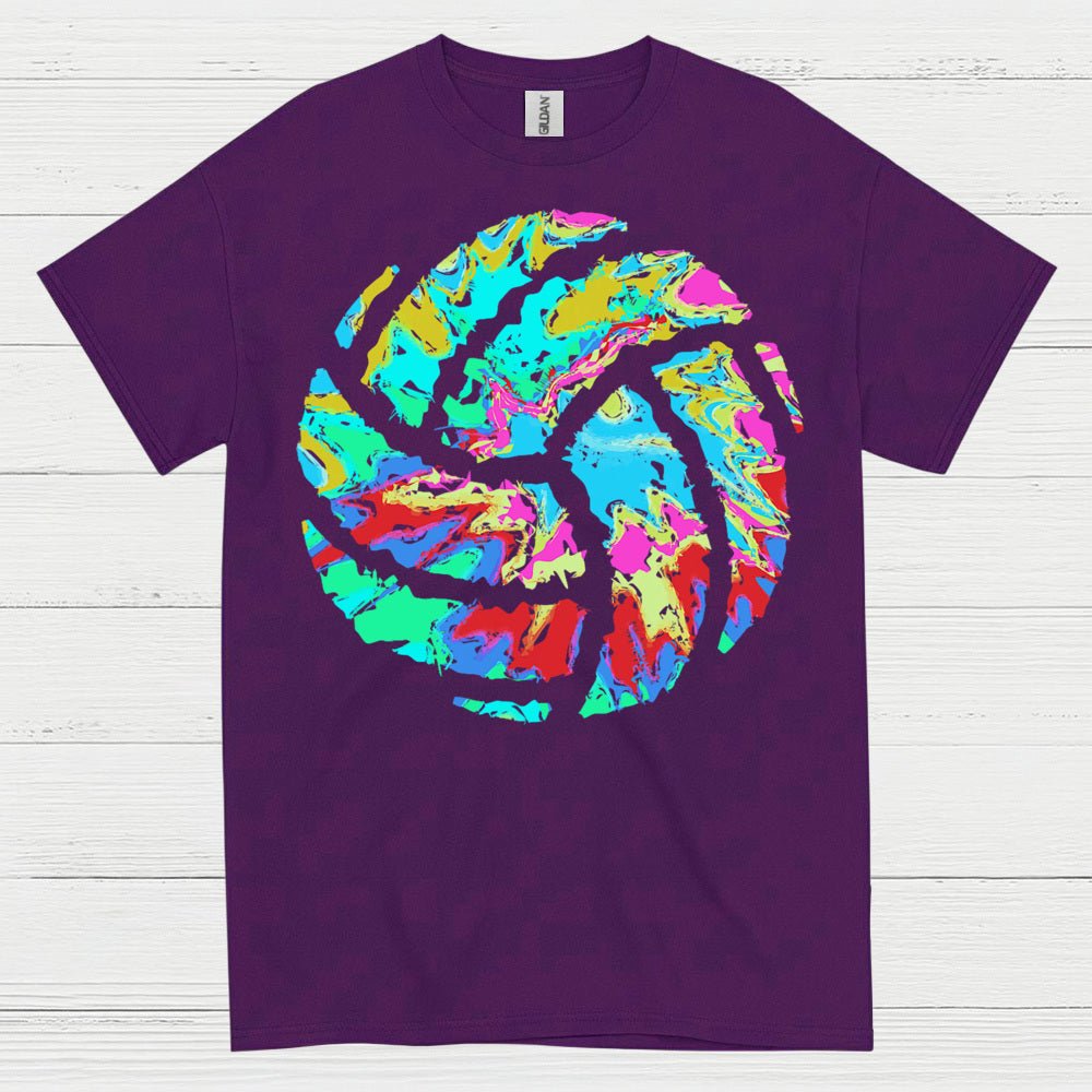 Abstract Color Volleyball Art T Shirt