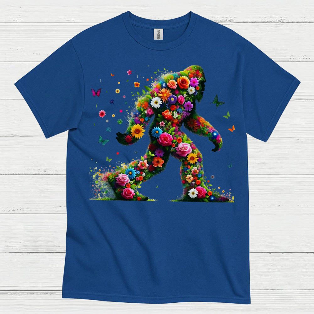 Floral Bigfoot Art T Shirt