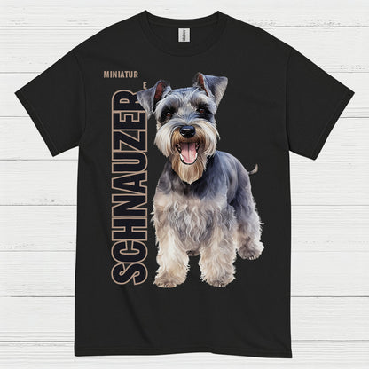Miniature Schnauzer Realistic Dog Art T Shirt