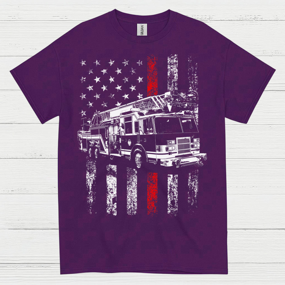 Firefighter Flag Fire Truck T Shirt