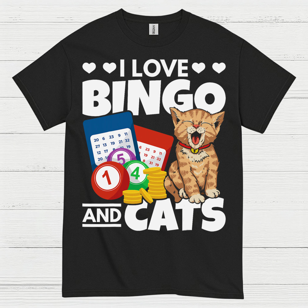 I Love Bingo And Cats T Shirt
