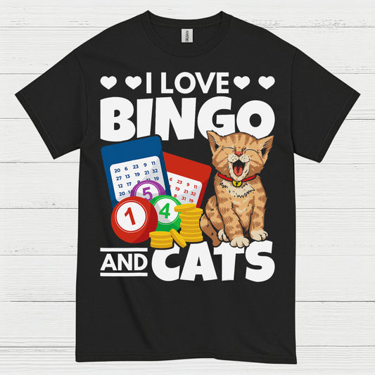 I Love Bingo And Cats T Shirt