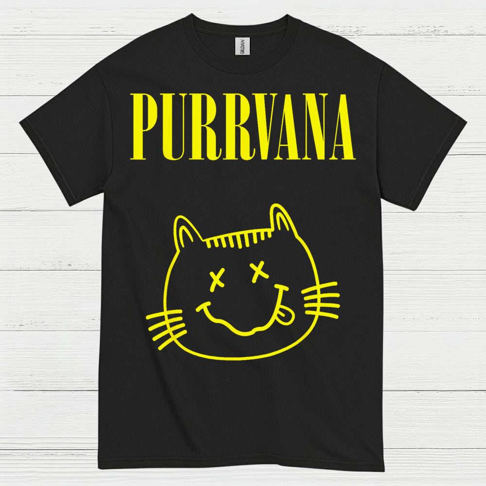 Purrvana Cat Music Humor T Shirt