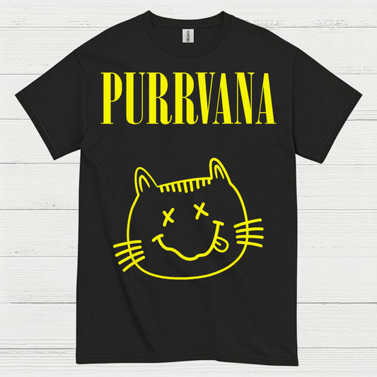 Purrvana Cat Music Humor T Shirt