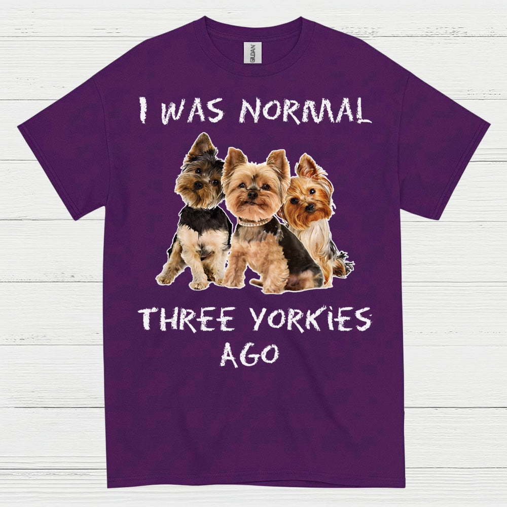 Funny Three Yorkies Ago Dog Lover T Shirt