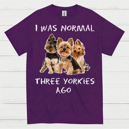Funny Three Yorkies Ago Dog Lover T Shirt