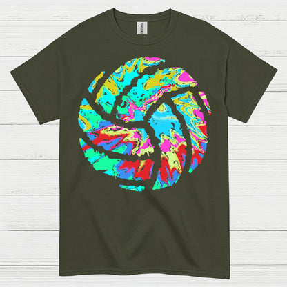 Abstract Color Volleyball Art T Shirt