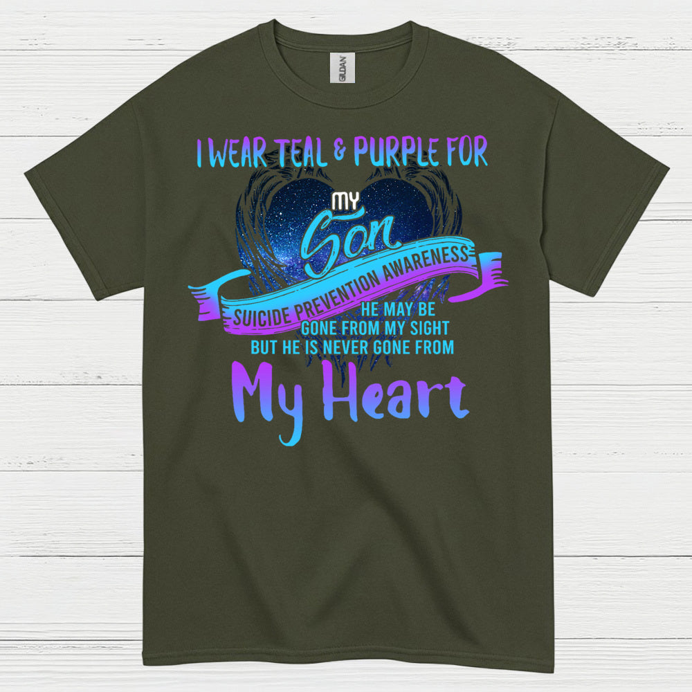 I Wear Teal Purple For My Son Memory T Shirt