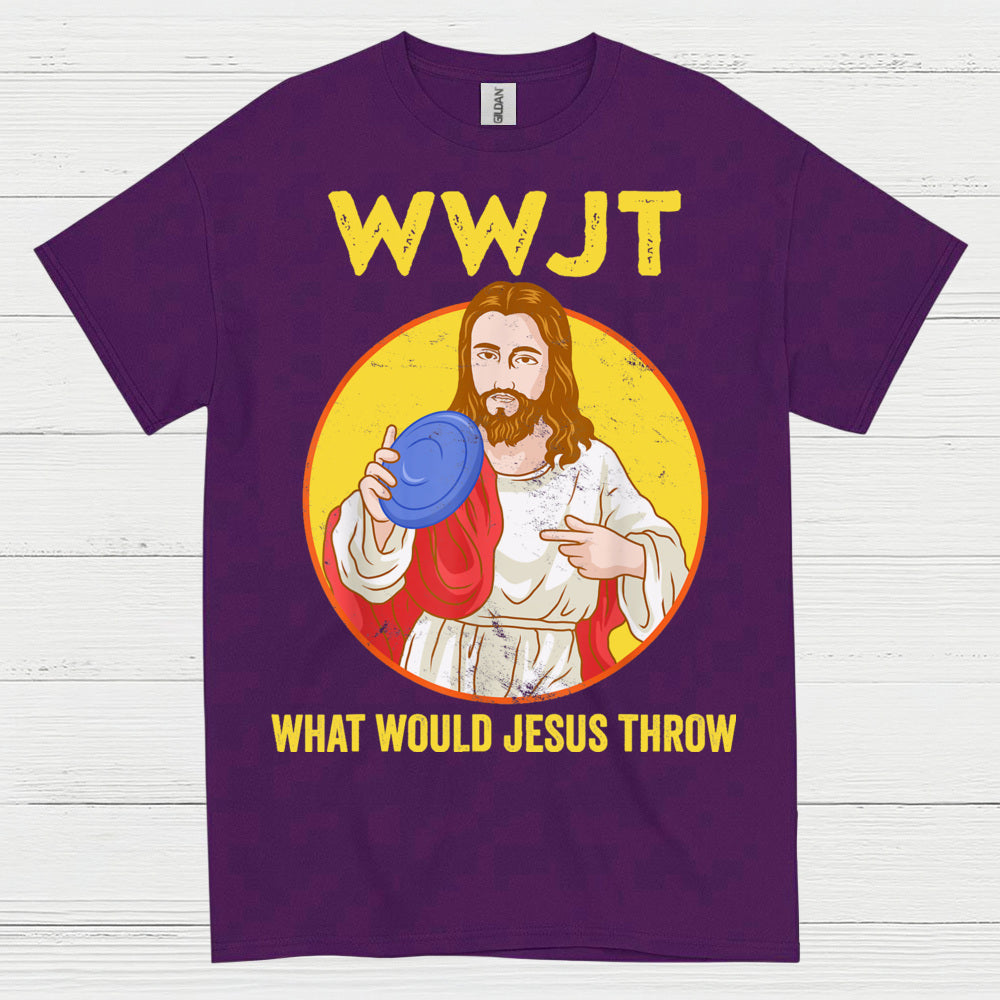 WWJT What Would Jesus Throw Disc Golf T Shirt