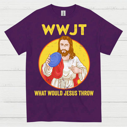 WWJT What Would Jesus Throw Disc Golf T Shirt