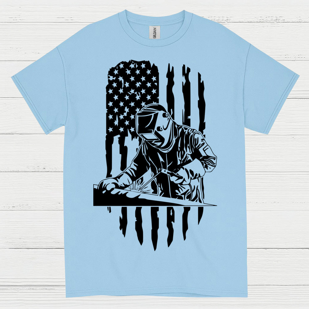 American Flag Welder T Shirt