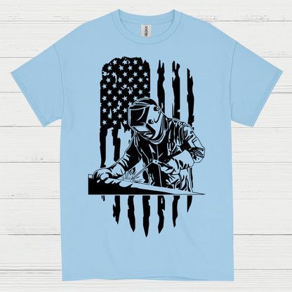 American Flag Welder T Shirt