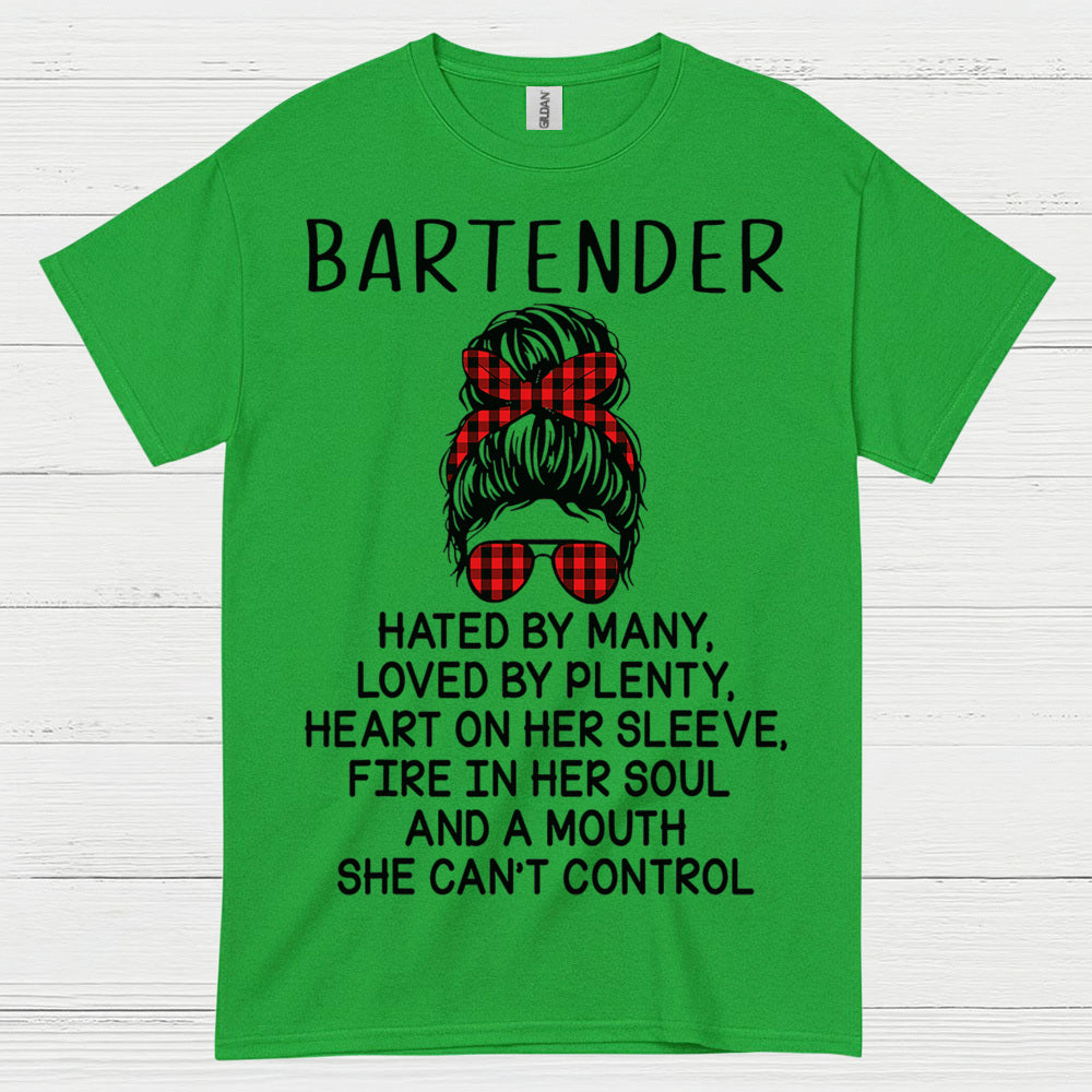 Bartender Hated Loved Strong Woman T Shirt