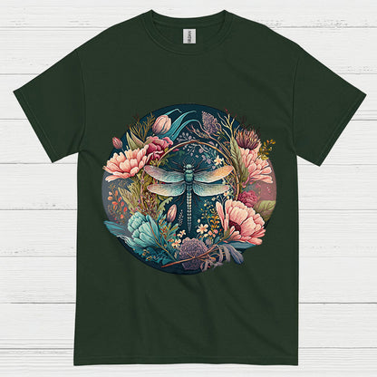 Dragonfly Floral Harmony T Shirt