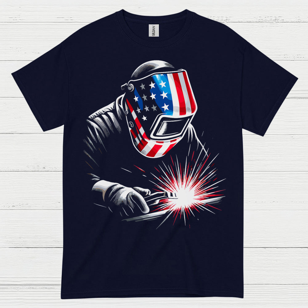 American Flag Welding T Shirt