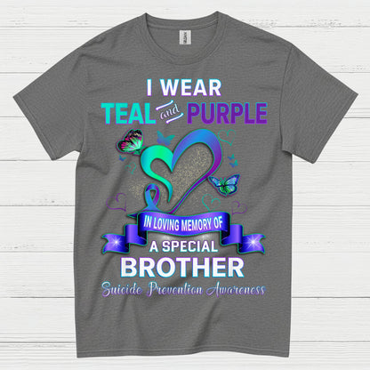 I Wear Teal Purple Brother Memory T Shirt