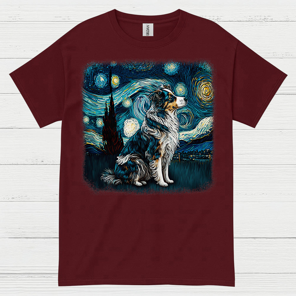 Faithful Dog Starry Night Art T Shirt