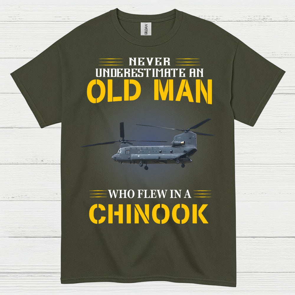 Never Underestimate An Old Man Chinook T Shirt