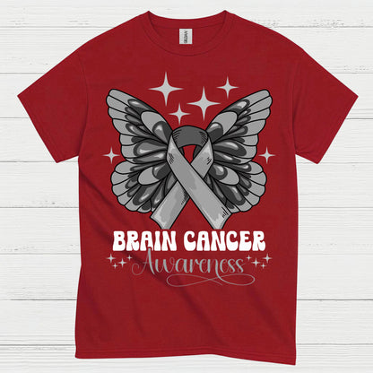 Butterfly Ribbon Brain Cancer Awareness T Shirt