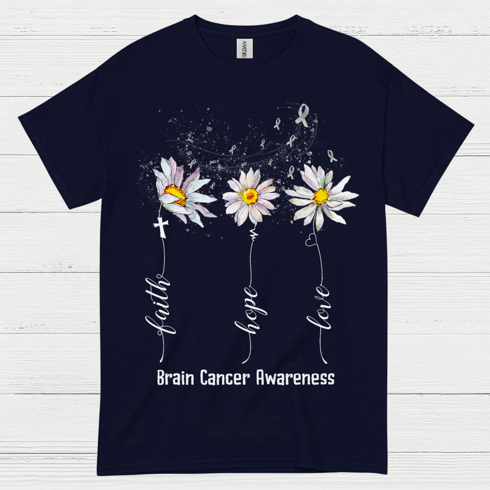 Faith Hope Love Brain Cancer Awareness T Shirt